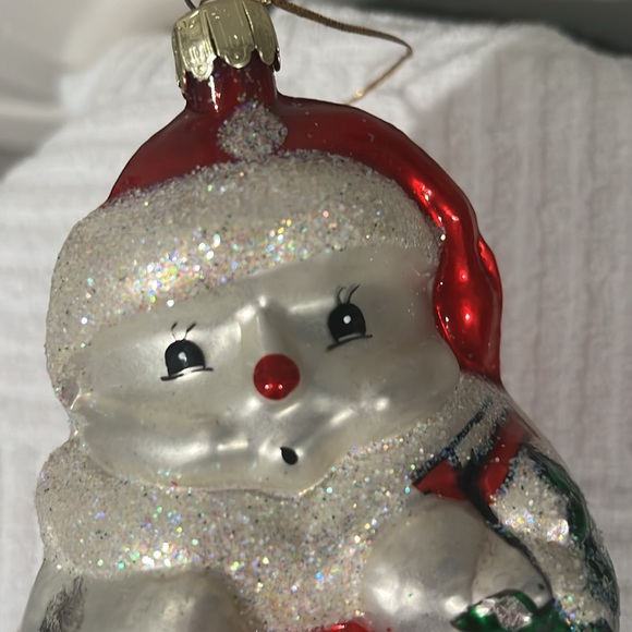 Hand Crafted Glass Christmas Snowman Ornament - Picture 15 of 16